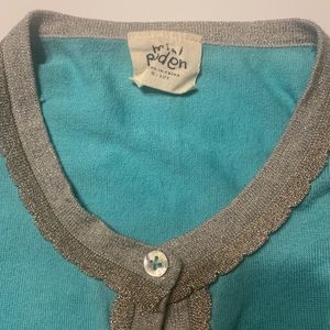 Sparkle-ruffle, aqua cardigan